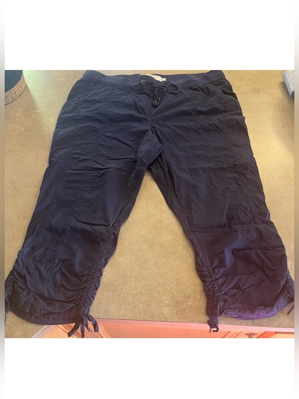 Torrid Women's Cropped Cargo Pants - Navy Blue - Size 16 - Ruched detailing with